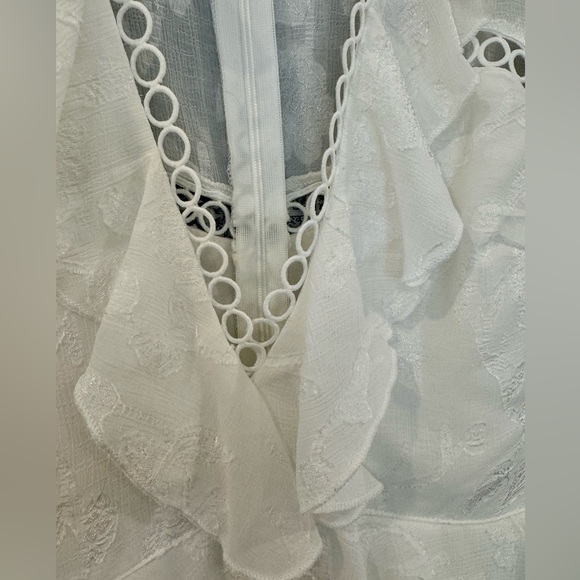 Tiered White Floral Embroidered Maxi Dress | M - Picture 6 of 13